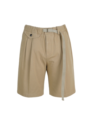 Washed Drawstring Shorts (Beige)