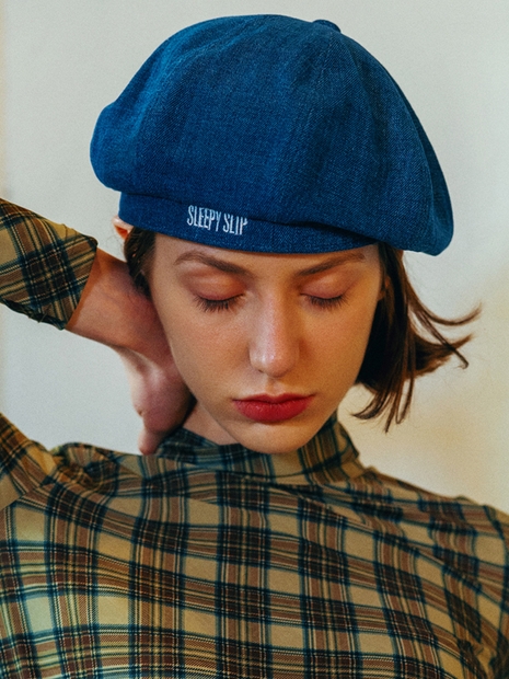 [unisex]SIGNATURE DENIM NEWSBOY CAP