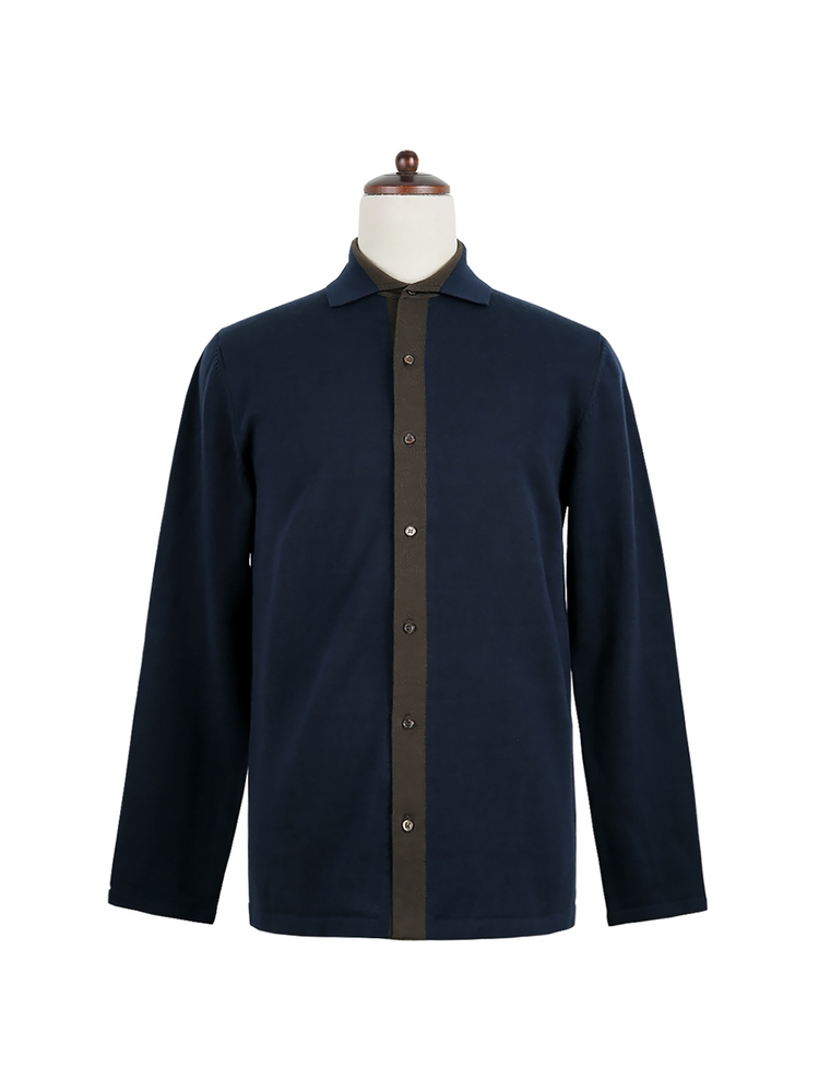 14gg Blend Knit Shirts (Navy)