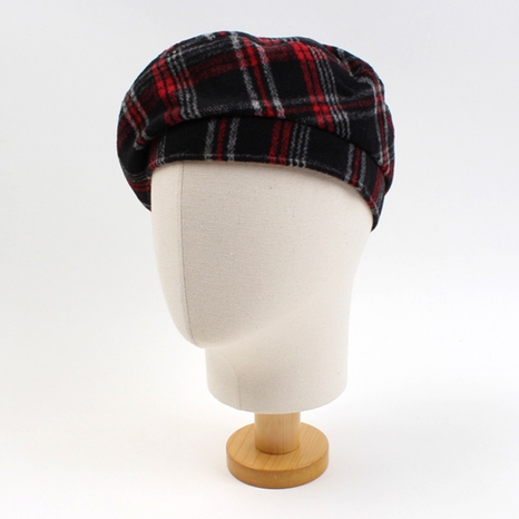 Check Red Wool Beret