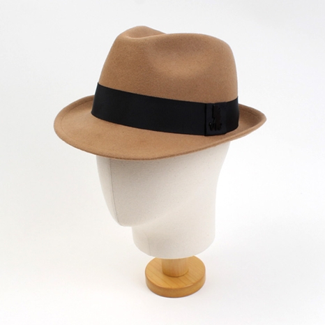 BU Beige Short Wool Fedora