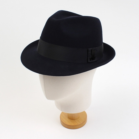 BU Navy Short Wool Fedora