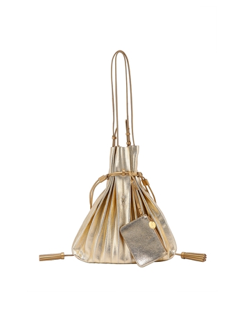 Lucky Pleats Shopper Cracked Gold