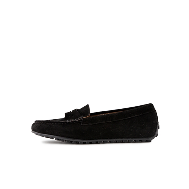 AMERICAN COW SUEDE DRIVING SHOES_BLACK