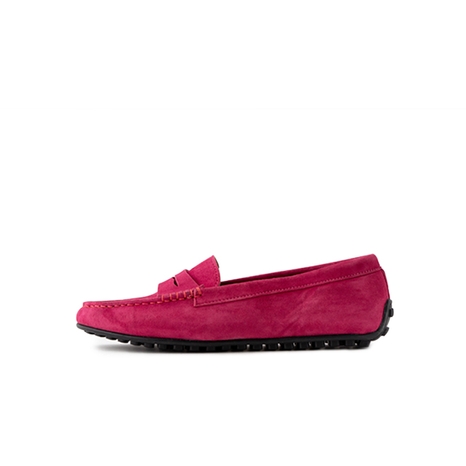 AMERICAN COW SUEDE DRIVING SHOES_MAGENTA