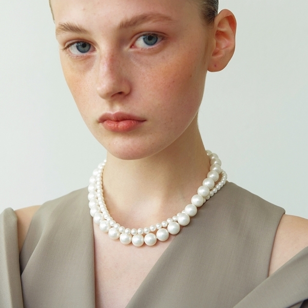 [2 SET] Soft Pearl Necklace