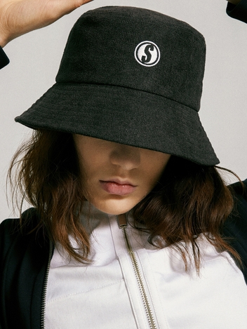 [unisex]S LOGO TOWEL BLACK BUCKET HAT