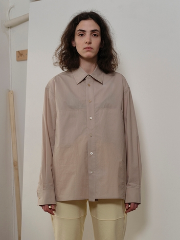 [유니섹스]PLACKET DETAIL L/S SHIRT STONE BEIGE