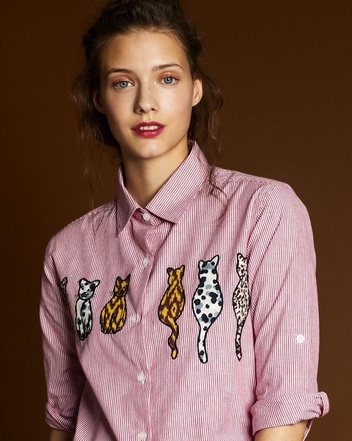 The Cat`S Meow Shirt Red