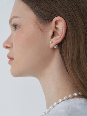 Mini Pearl And Pearl Earrings