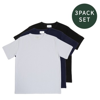 수피마 100 니트 텍스쳐 반팔 티셔츠 3PACK SET