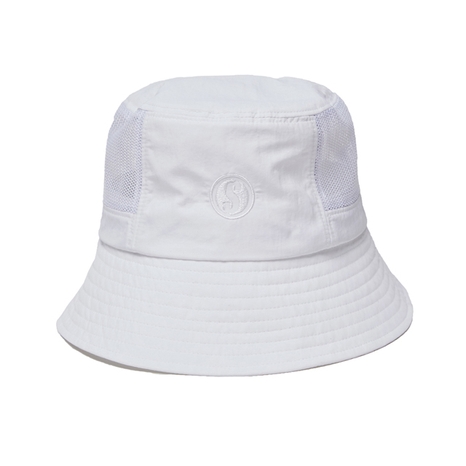 [unisex]S LOGO MESH WHITE BUCKET HAT