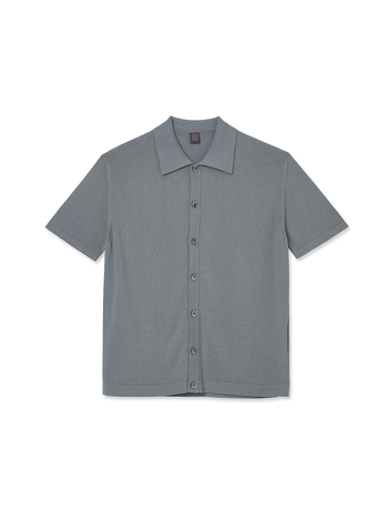 Organic Cotton Half Shirt_Blue Gray