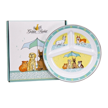 Raining Cats And Dogs Toddler Plate