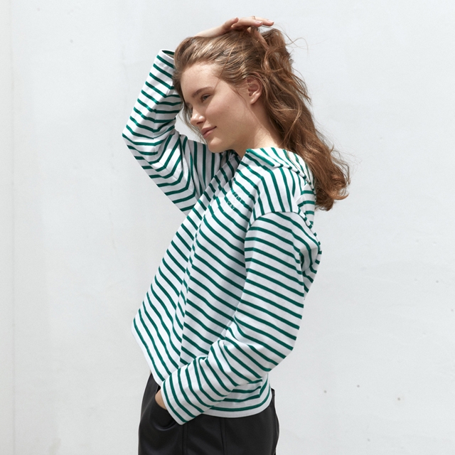 [GUAV] Marine Long Sleeve T-shirts Green