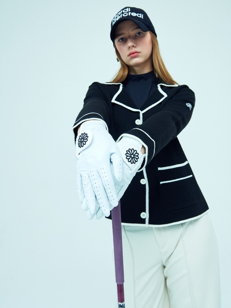 LAMBSKIN GLOVE_WHITE BLACK