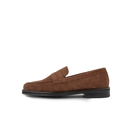 COW SUEDE PENNY LOAFERS_BROWN