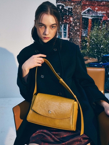 capture bag mini - crinkle mustard yellow