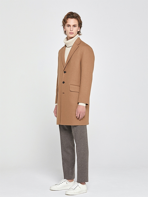 Hand-made Chestfild Coat_Camel