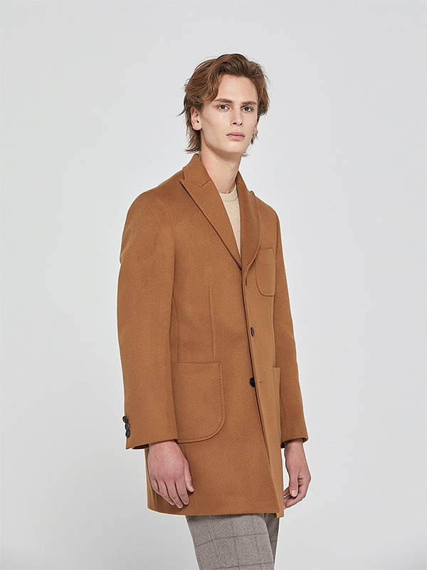 Peaked Out Pocket Coat_Camel