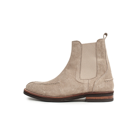 COW SUEDE U - TIP CHELSEA BOOTS_BEIGE