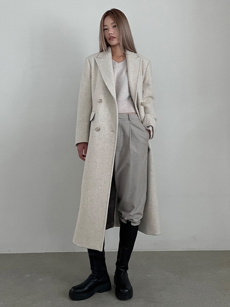 CLASSIC DOUBLE WOOL COAT CREAM