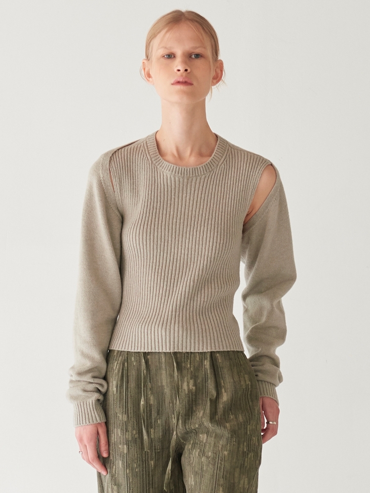 BOLERO LAYERED KNIT_GREY