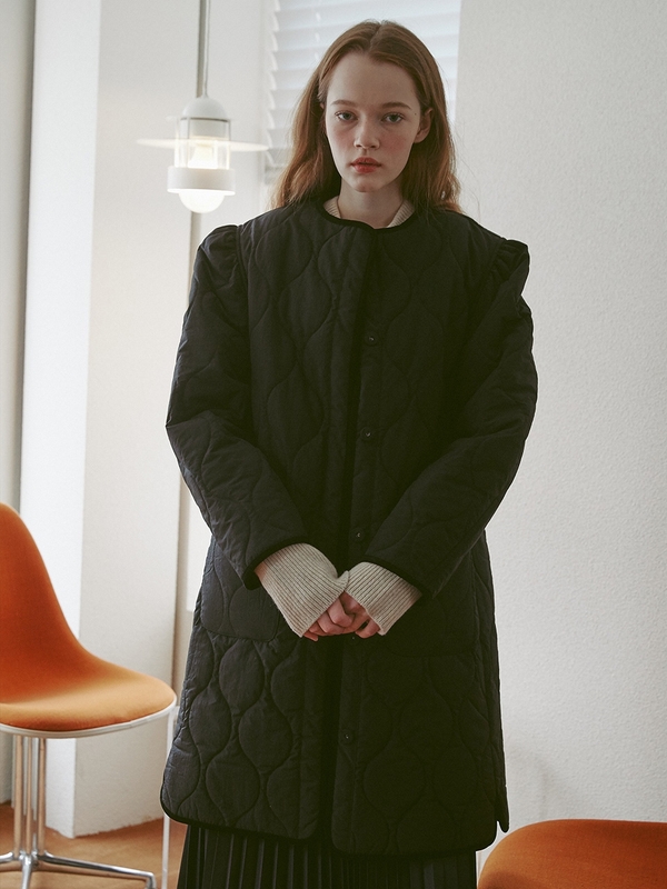 Joie Reversible Quilting Coat_Black