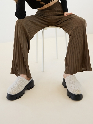 Lucas Shearling Mules Ivory