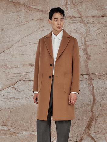 Cashmere Blend 2-Button Single Coat_Camel