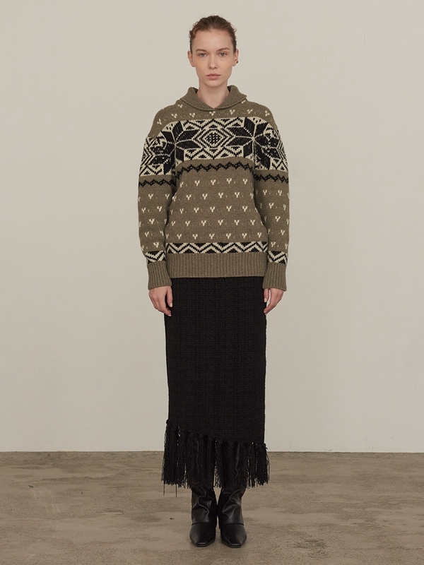 NORDIC PATTERN KNIT_KHAKI