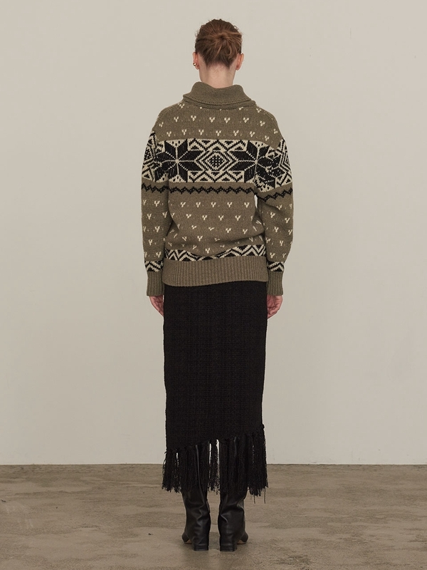 NORDIC PATTERN KNIT_KHAKI