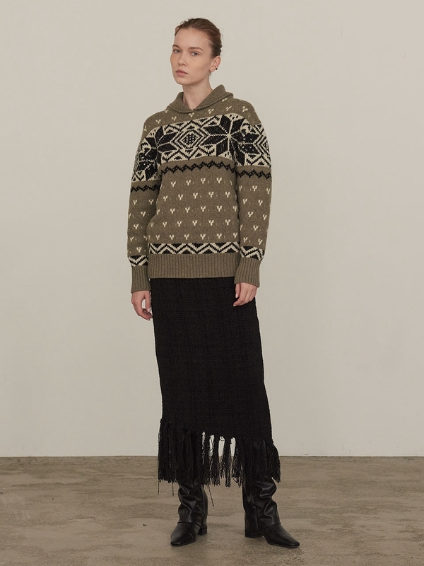 NORDIC PATTERN KNIT_KHAKI