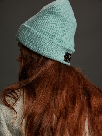 Beanie Logo Wool Cashmere Blend Mint