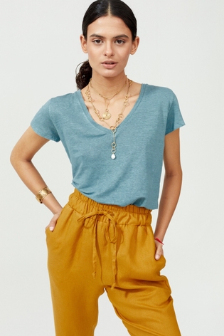 Linen T-Shirt - Denim