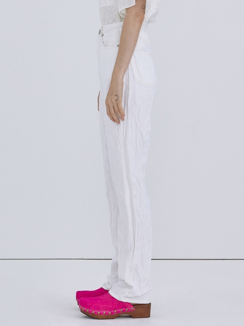 Wrinkle Denim Pants_Ivory