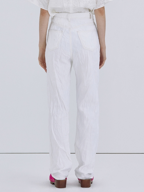 Wrinkle Denim Pants_Ivory