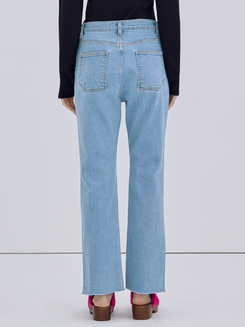 Semi-Bootscut Denim Pants_Light Blue