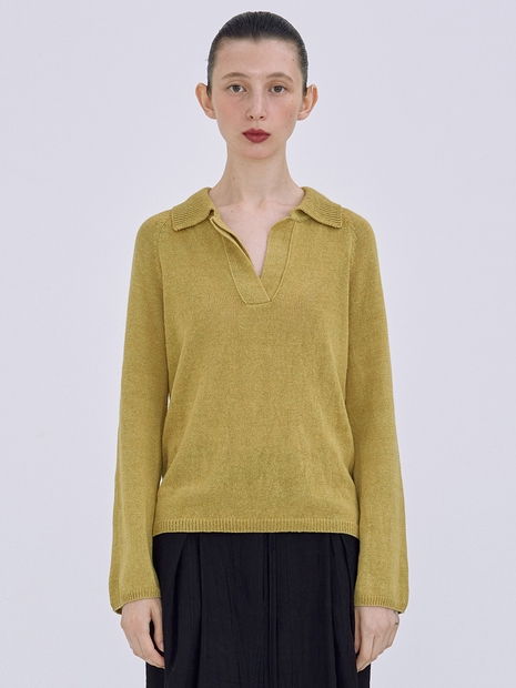 Linen Knit Top_Olive