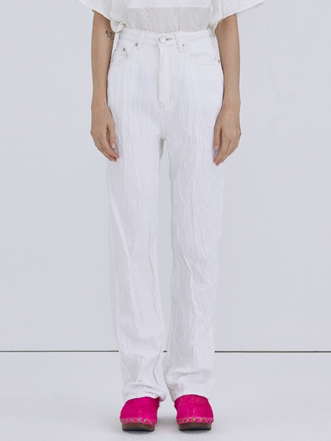 Wrinkle Denim Pants_Ivory