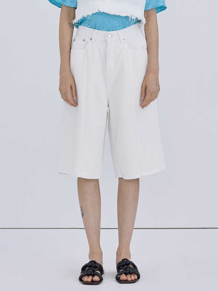 Culotte Denim Pants_Ivory