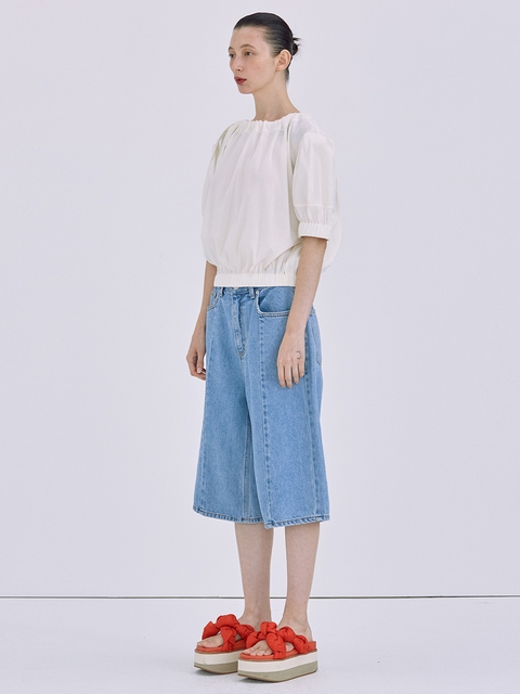 Culotte Denim Pants_Light Blue