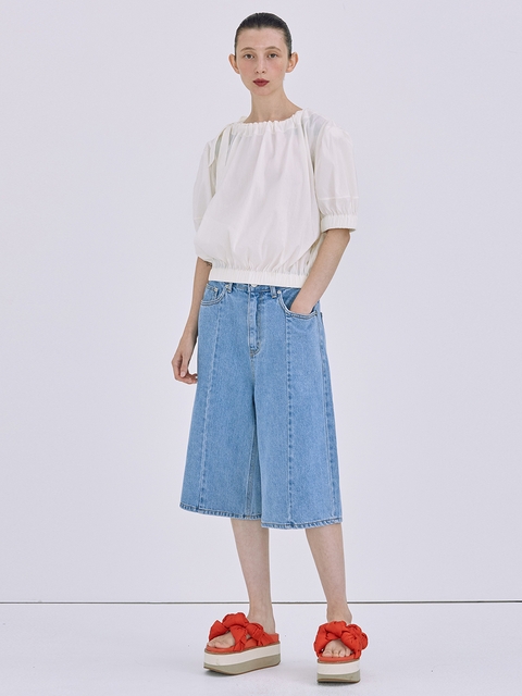 Culotte Denim Pants_Light Blue