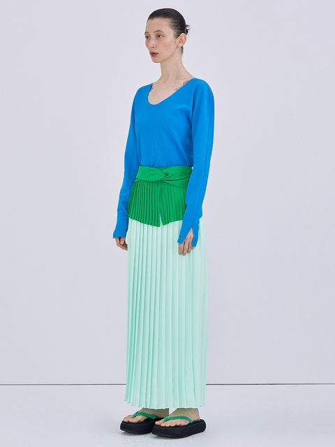 Twisted Pleats Skirt_Mint