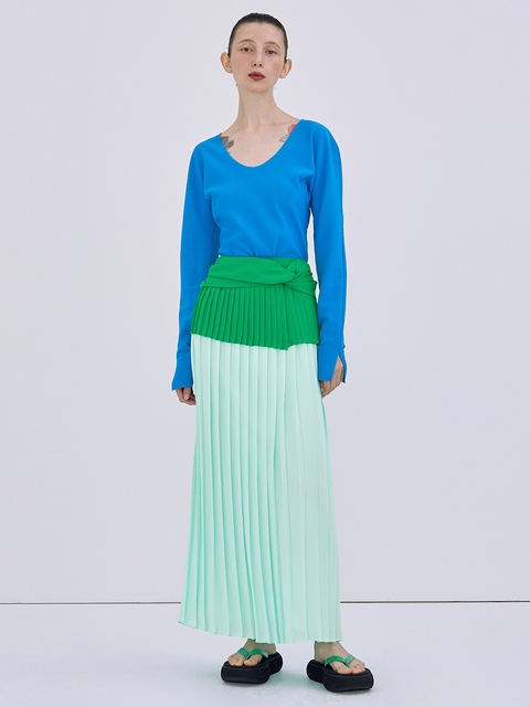 Twisted Pleats Skirt_Mint