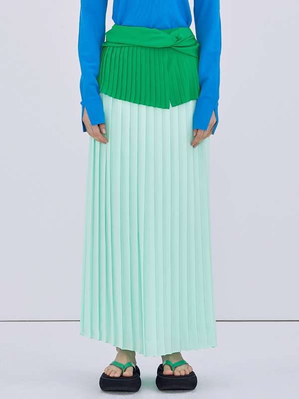 Twisted Pleats Skirt_Mint