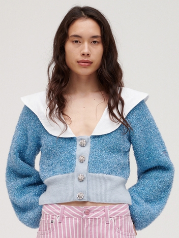 Poplin Collar Cardigan