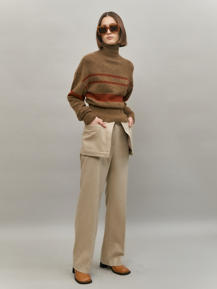 LAYERED PANTS - BEIGE