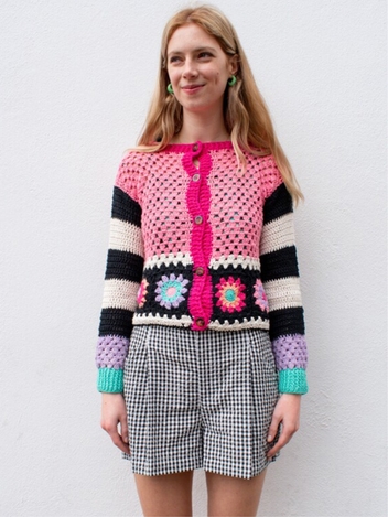 Melody Crochet Cardi - Multi