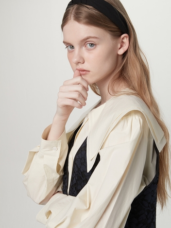 Double collar blouse - Honeydew